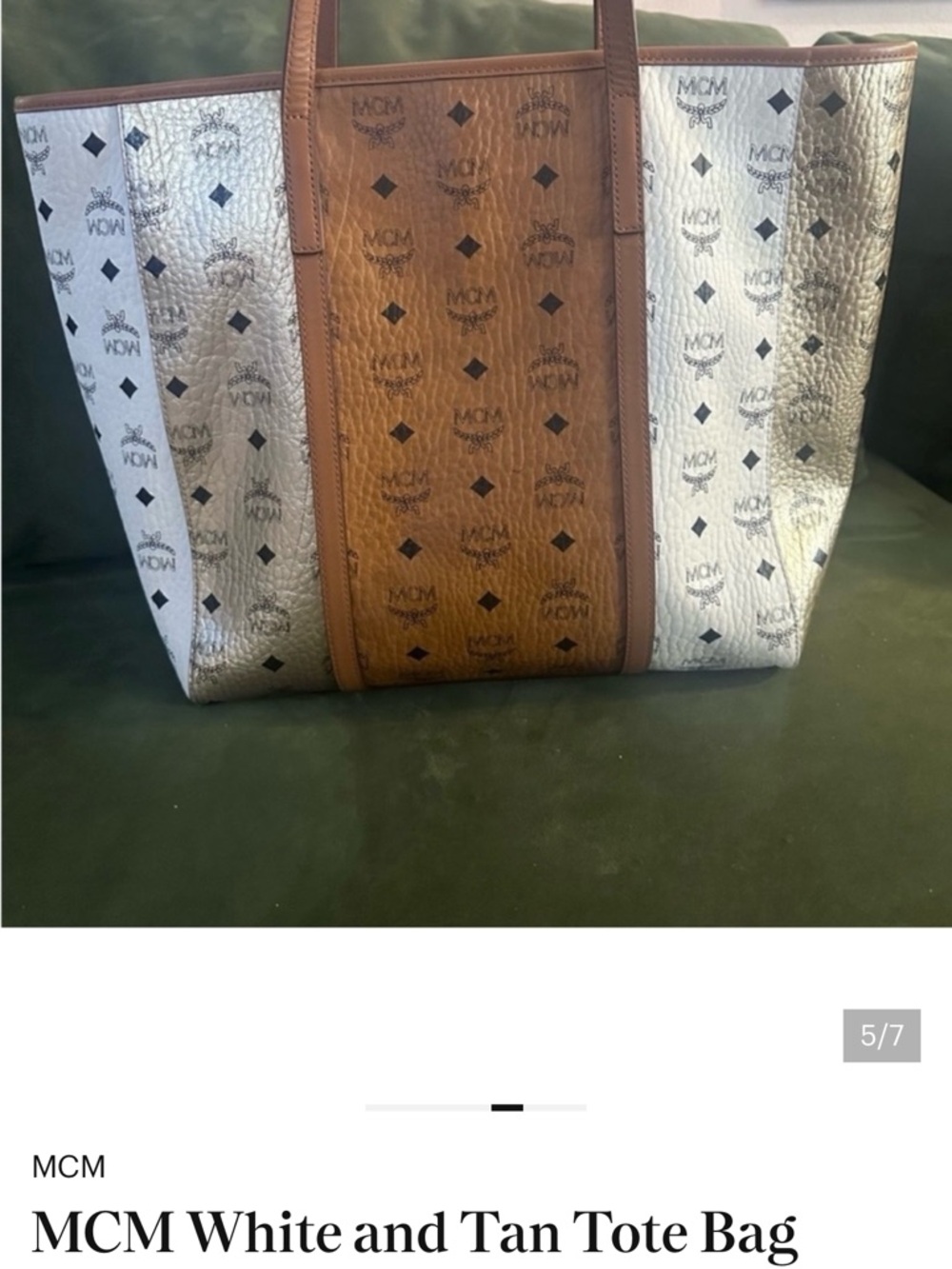 MCM Cognac and Ivory Visetos Large Tote with Matching Zip Wallet - Picture 12 of 12